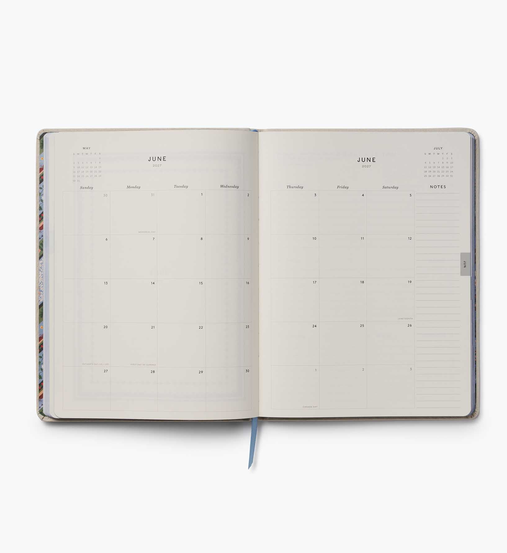 Cloverpaperco™ - 2027 12-Month Embroidered Bookbound Planner - Heritage Sampler