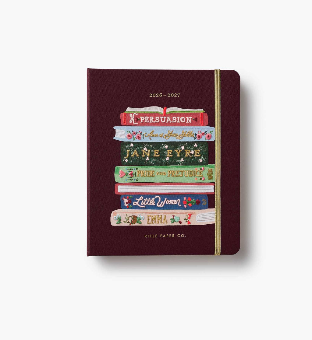 Cloverpaperco™ - 2026-2027 17-Month Academic Covered Spiral Planner - Ladies Night Book Club