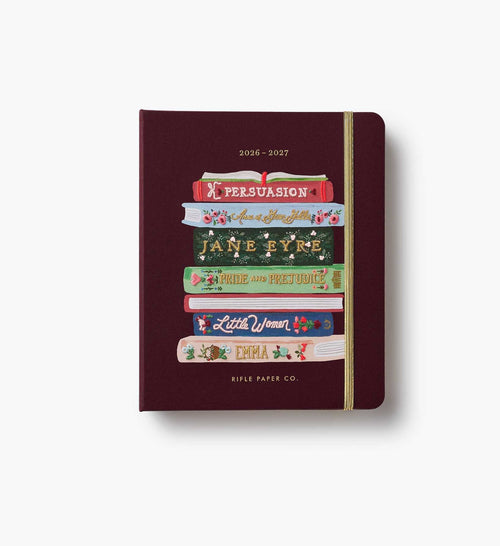 Cloverpaperco™ - 2026-2027 17-Month Academic Covered Spiral Planner - Ladies Night Book Club
