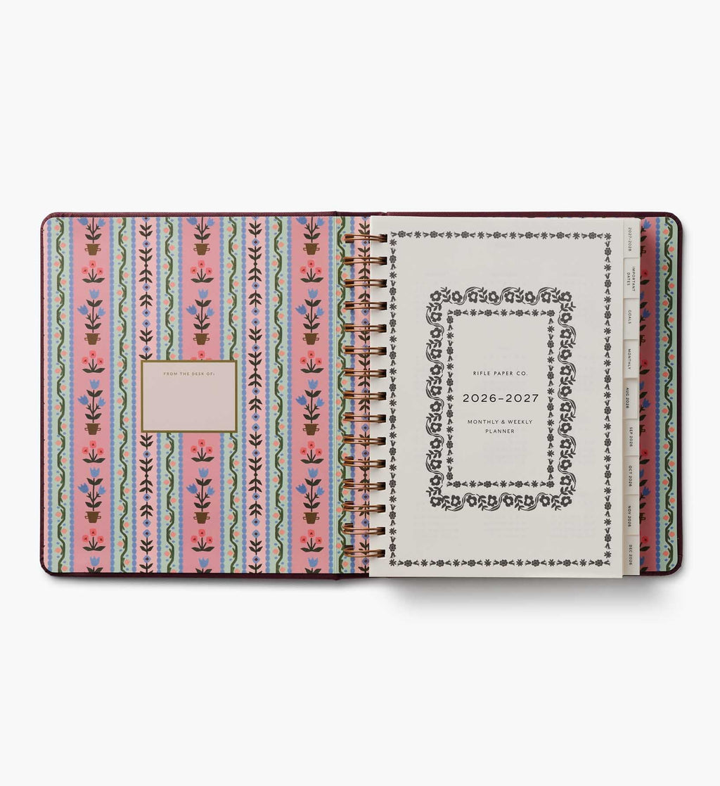 Cloverpaperco™ - 2026-2027 17-Month Academic Covered Spiral Planner - Ladies Night Book Club