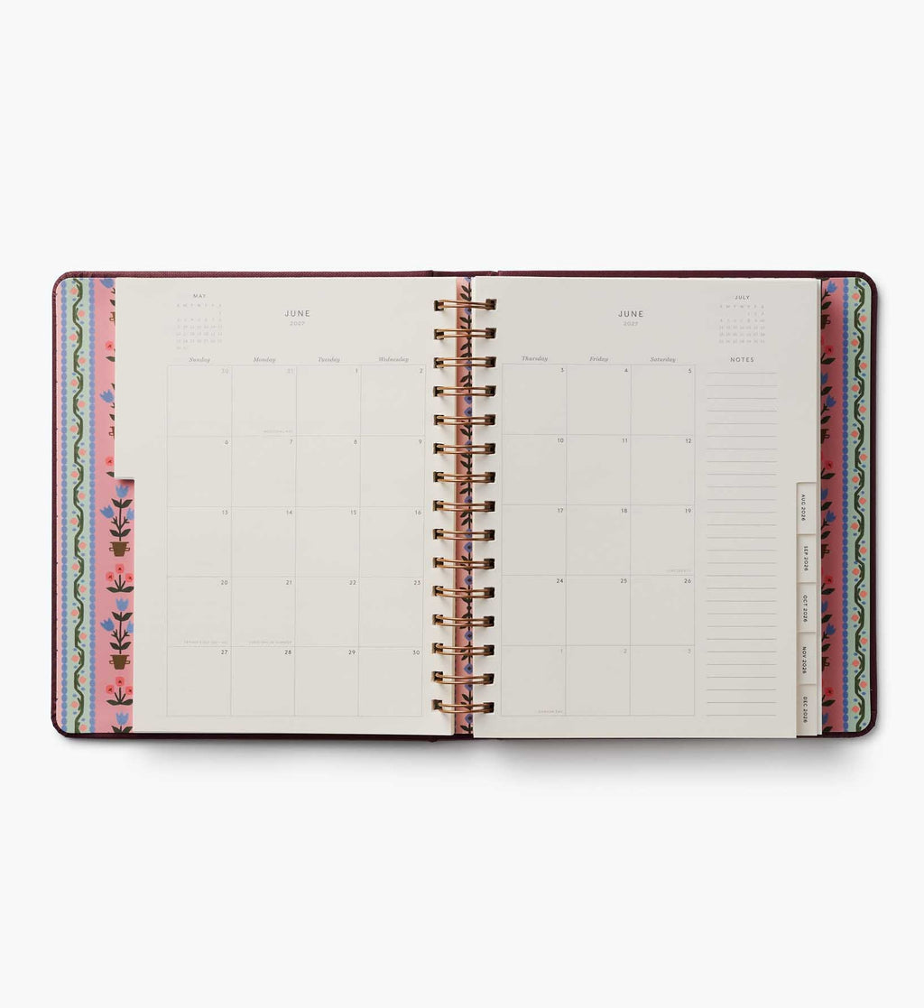 Cloverpaperco™ - 2026-2027 17-Month Academic Covered Spiral Planner - Ladies Night Book Club