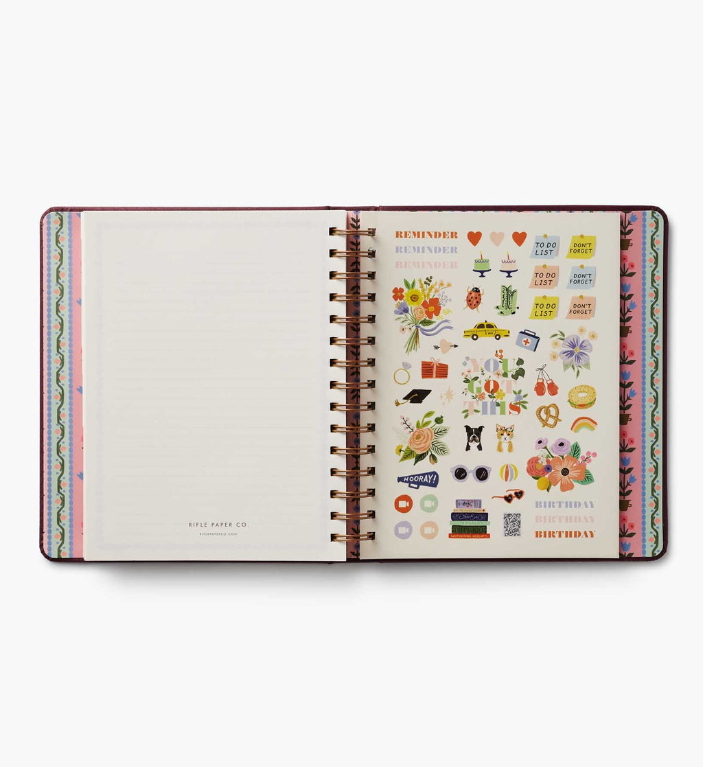 Cloverpaperco™ - 2026-2027 17-Month Academic Covered Spiral Planner - Ladies Night Book Club