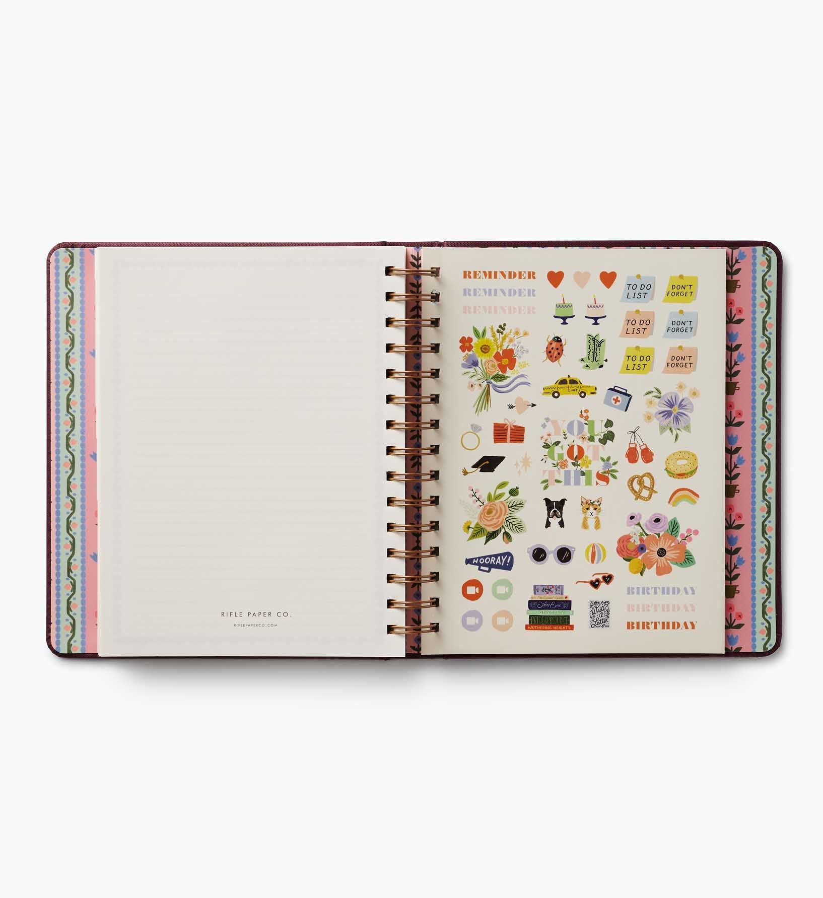 Cloverpaperco™ - 2026-2027 17-Month Academic Covered Spiral Planner - Ladies Night Book Club