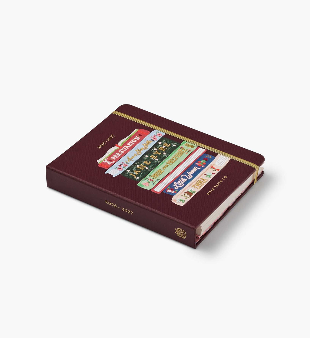 Cloverpaperco™ - 2026-2027 17-Month Academic Covered Spiral Planner - Ladies Night Book Club