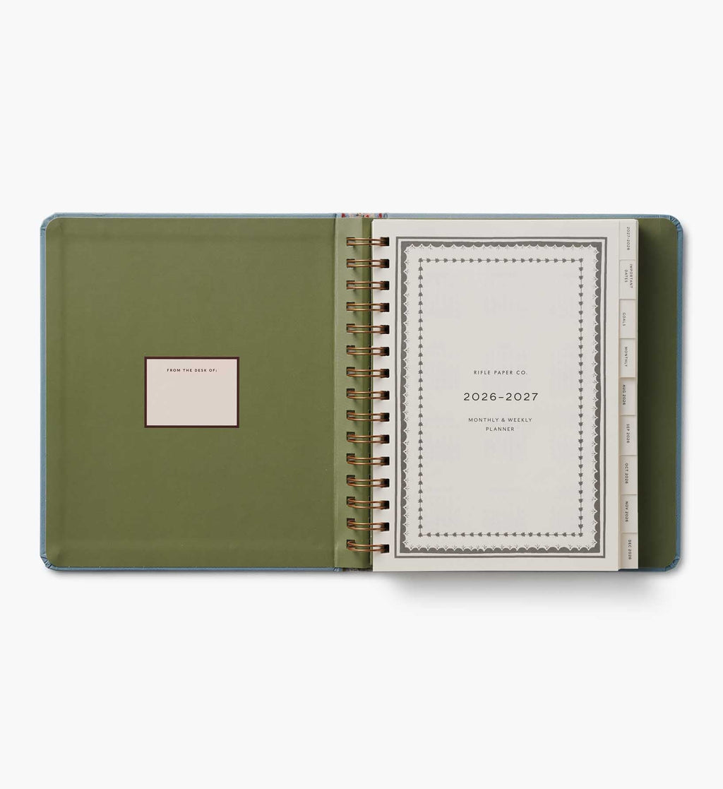 Cloverpaperco™ - 2026-2027 17-Month Academic Covered Spiral Planner - Paisley