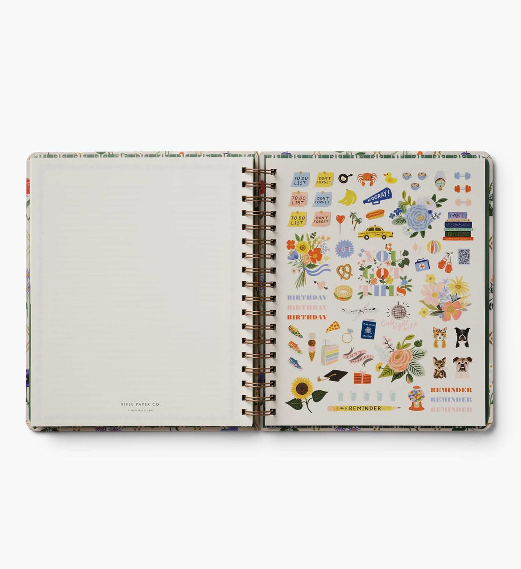 Cloverpaperco™ - 2026-2027 17-Month Academic Hardcover Spiral Planner - Garden Study