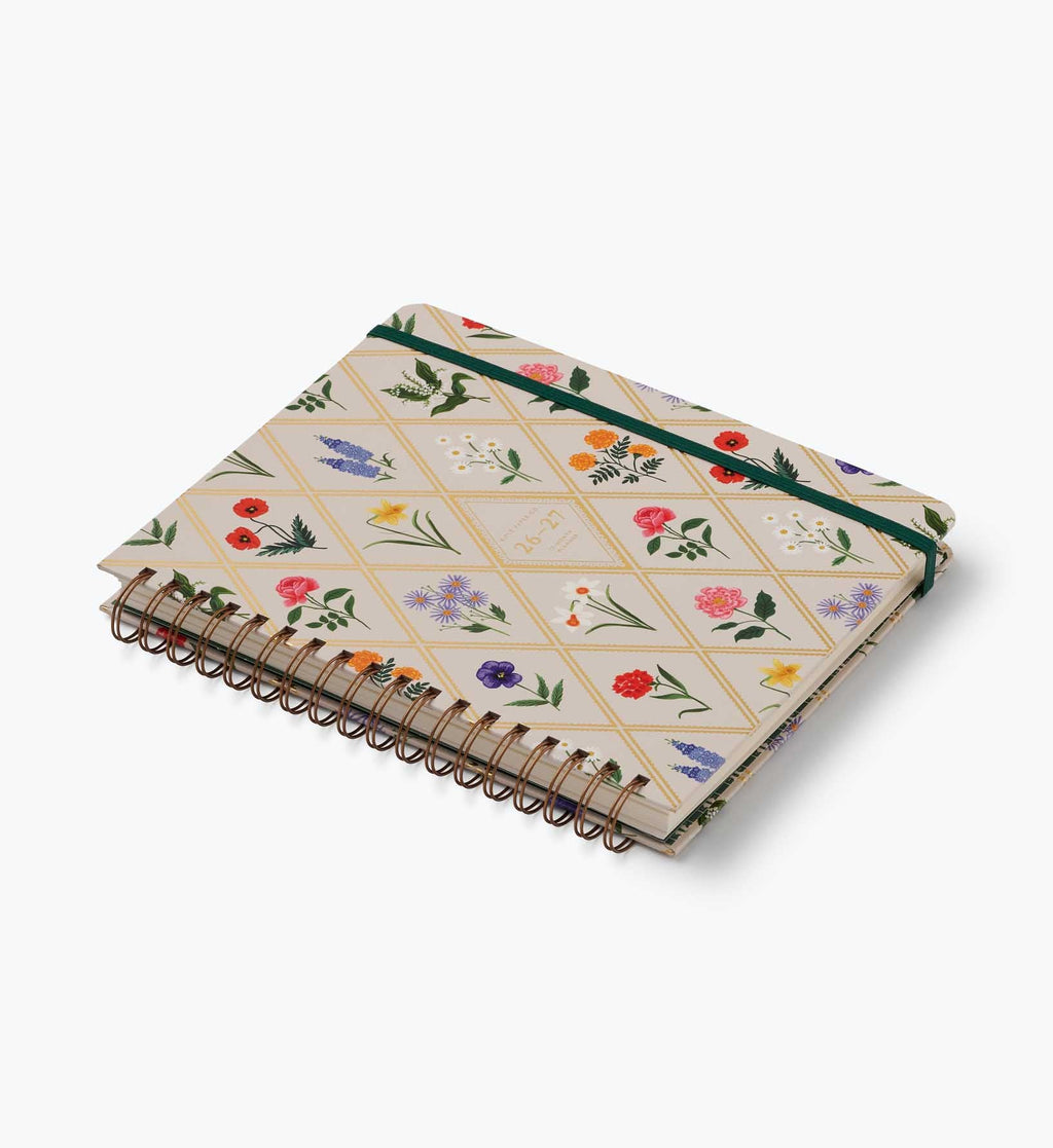Cloverpaperco™ - 2026-2027 17-Month Academic Hardcover Spiral Planner - Garden Study