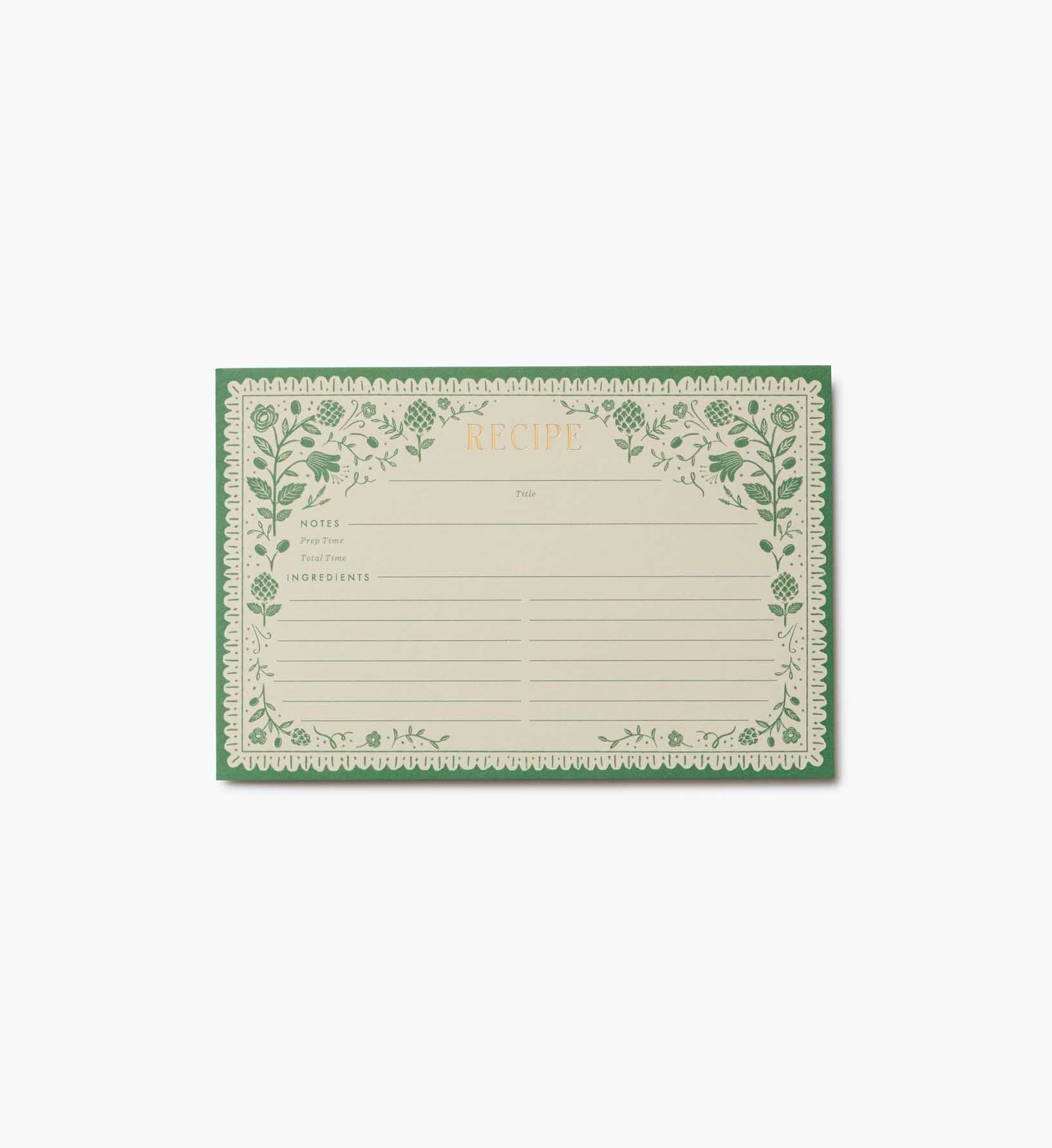 Cloverpaperco™ - Recipe Cards - Artichoke