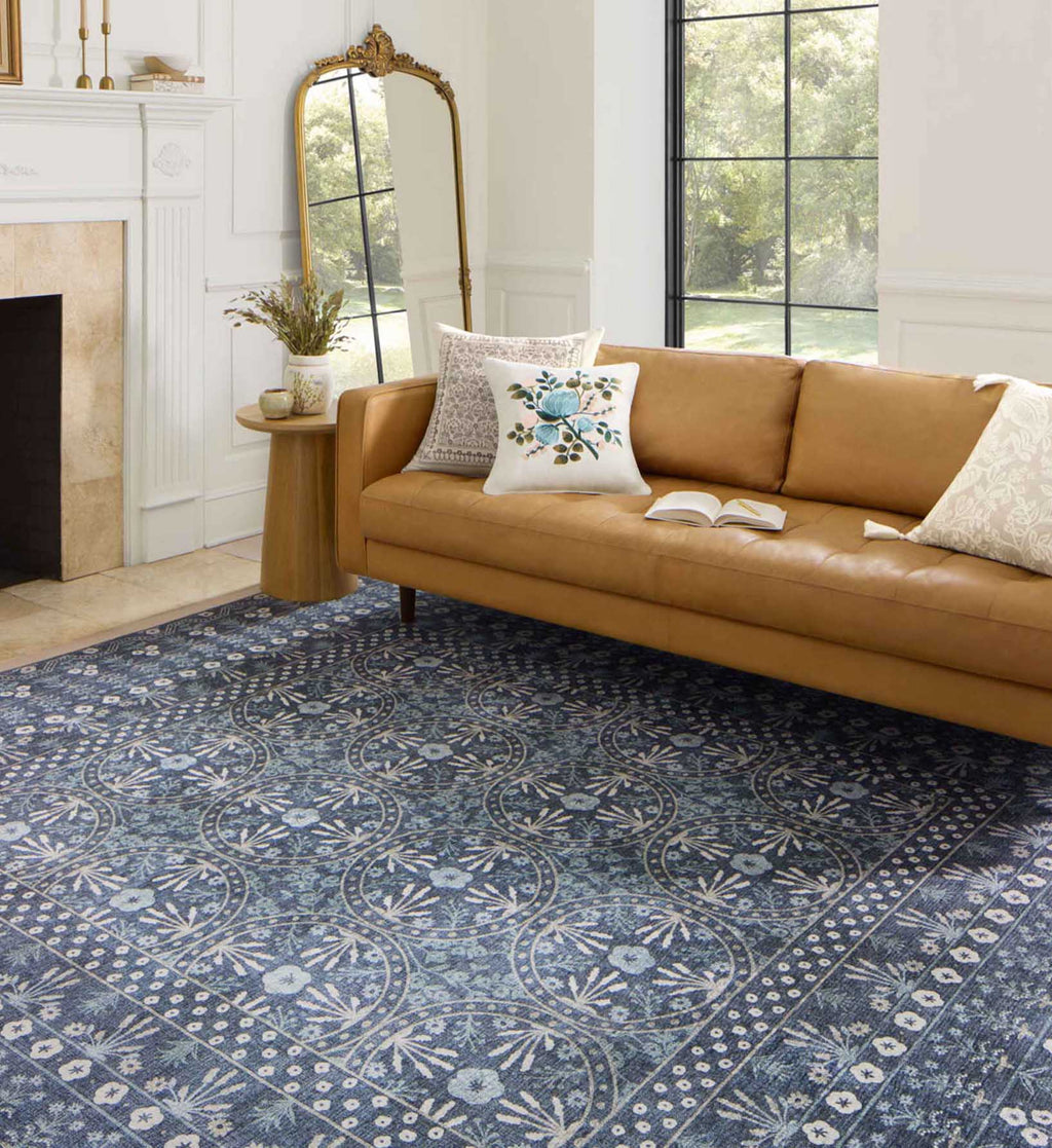 Cloverpaperco™ - Maison Rosette Power Loomed Rug - Blue