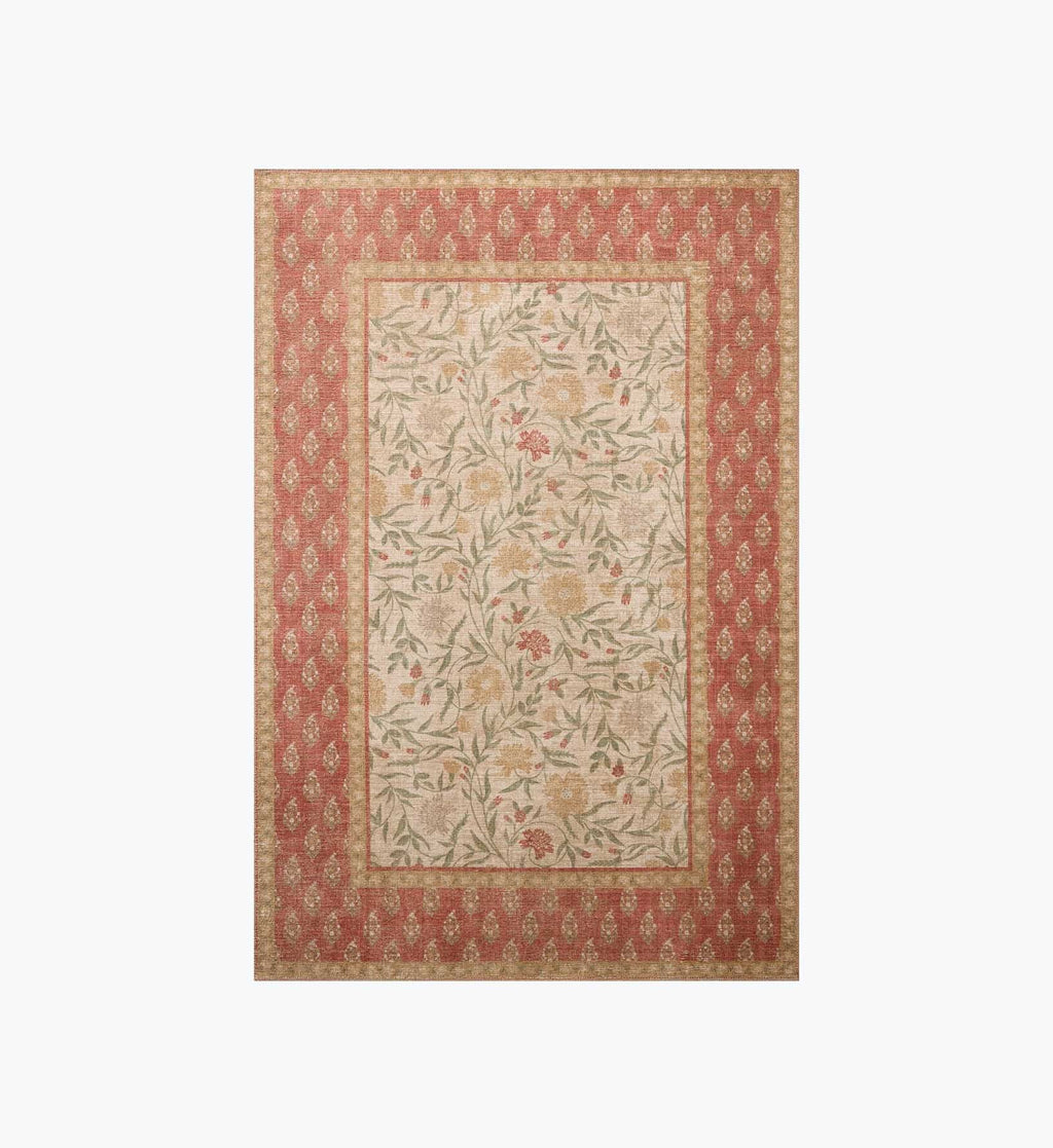 Cloverpaperco™ - Edinburgh Aster Power Loomed Rug - Ivory & Spice