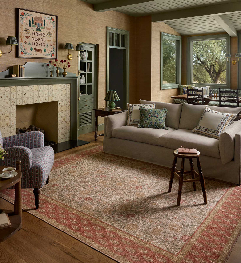 Cloverpaperco™ - Edinburgh Aster Power Loomed Rug - Ivory & Spice