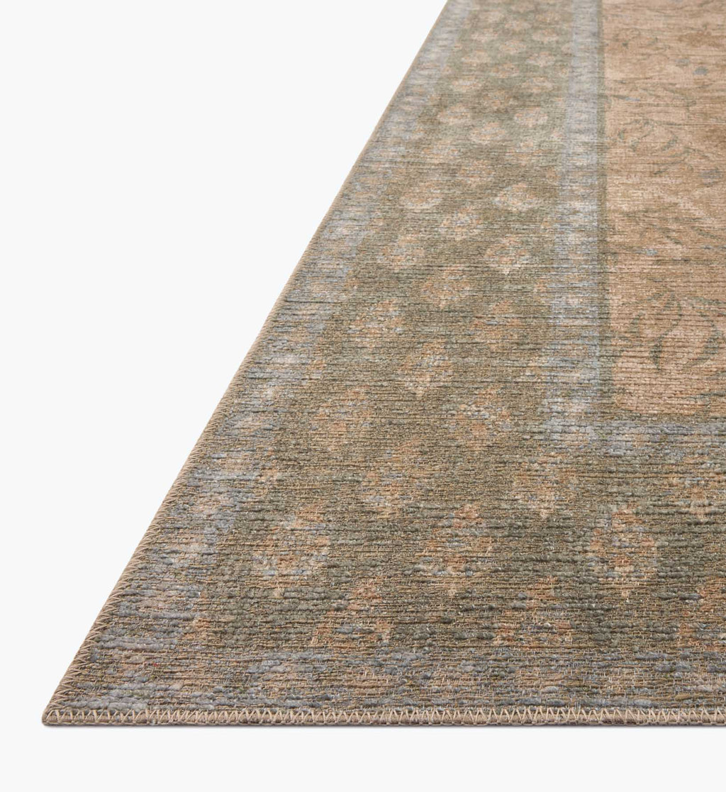 Cloverpaperco™ - Edinburgh Aster Power Loomed Rug - Sand & Green