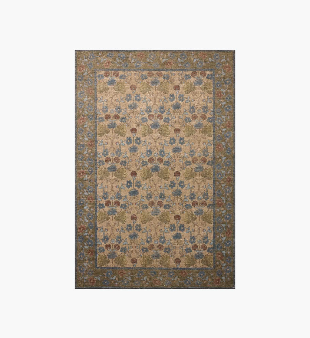 Cloverpaperco™ - Edinburgh Maple Power Loomed Rug - Tan & Olive