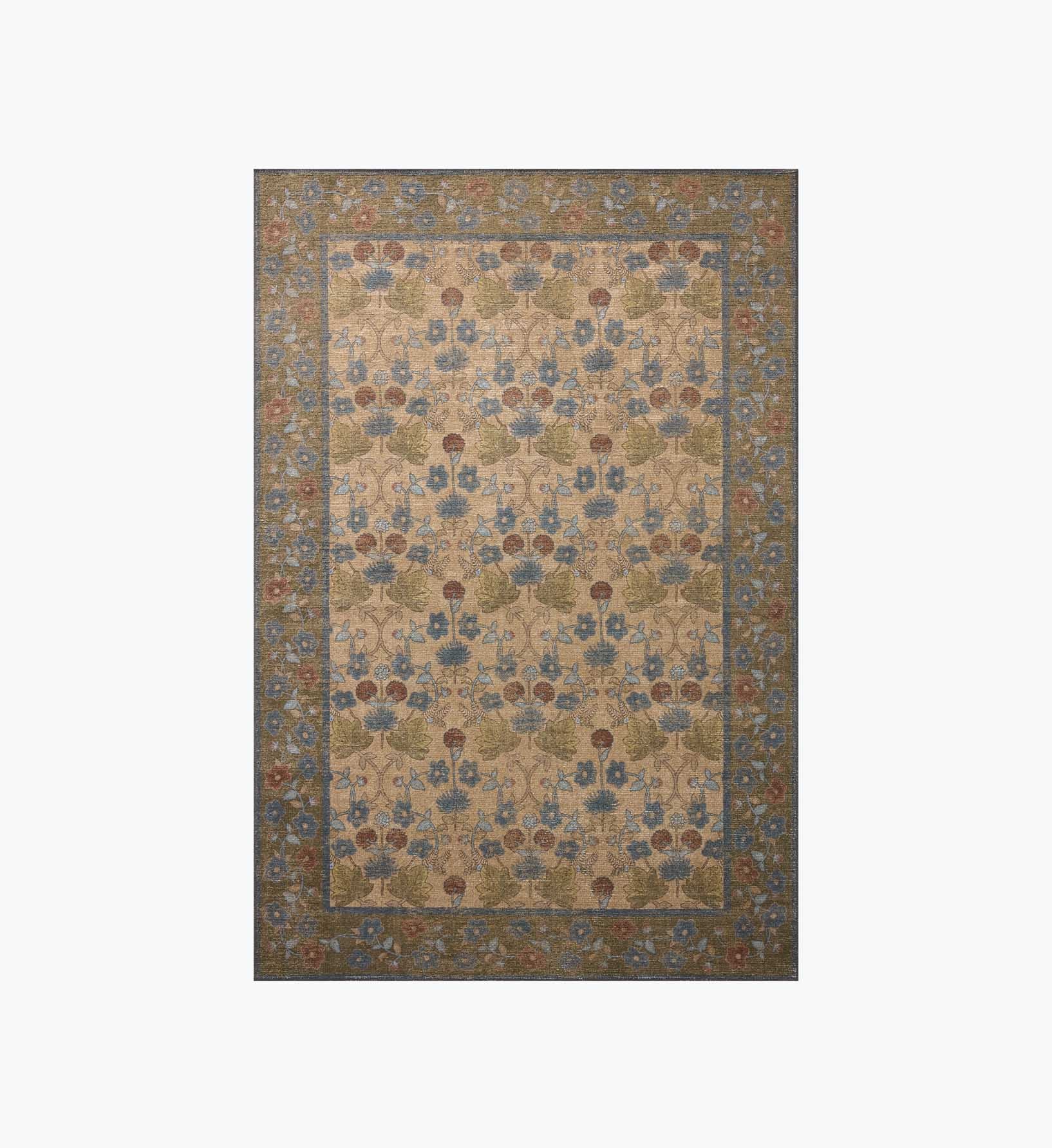 Cloverpaperco™ - Edinburgh Maple Power Loomed Rug - Tan & Olive