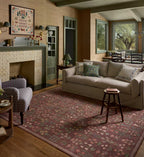 Cloverpaperco™ - Edinburgh Campbell Power Loomed Rug - Merlot