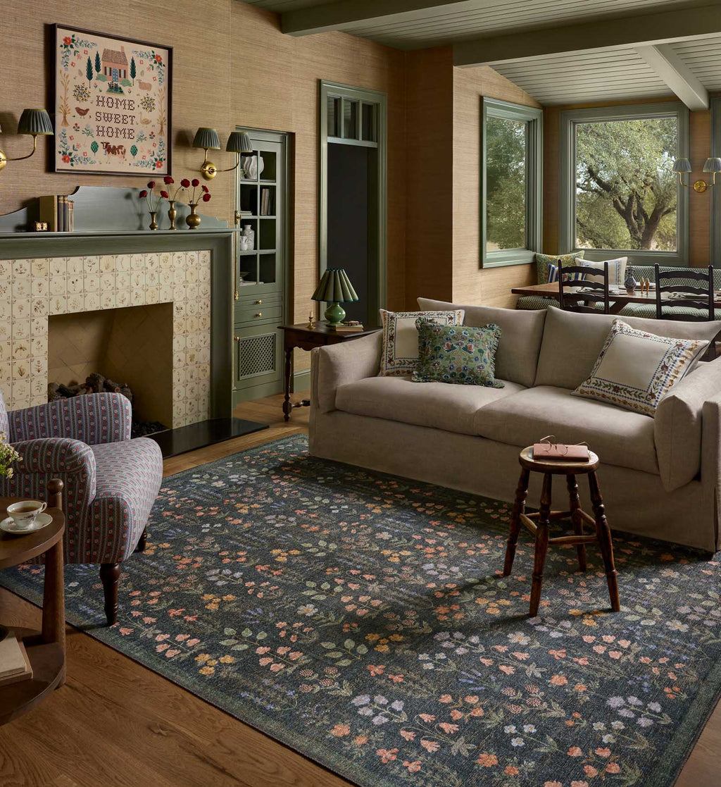 Cloverpaperco™ - Edinburgh Campbell Power Loomed Rug - Navy