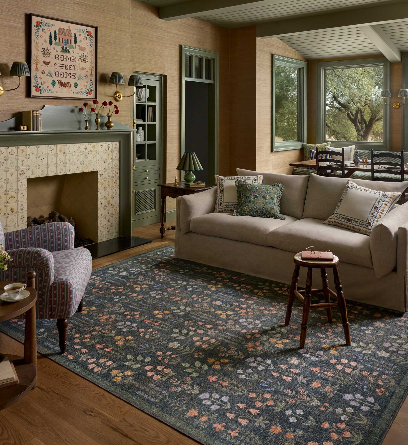 Cloverpaperco™ - Edinburgh Campbell Power Loomed Rug - Navy