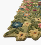 Cloverpaperco™ - Edith Wool Hooked Rug - Green