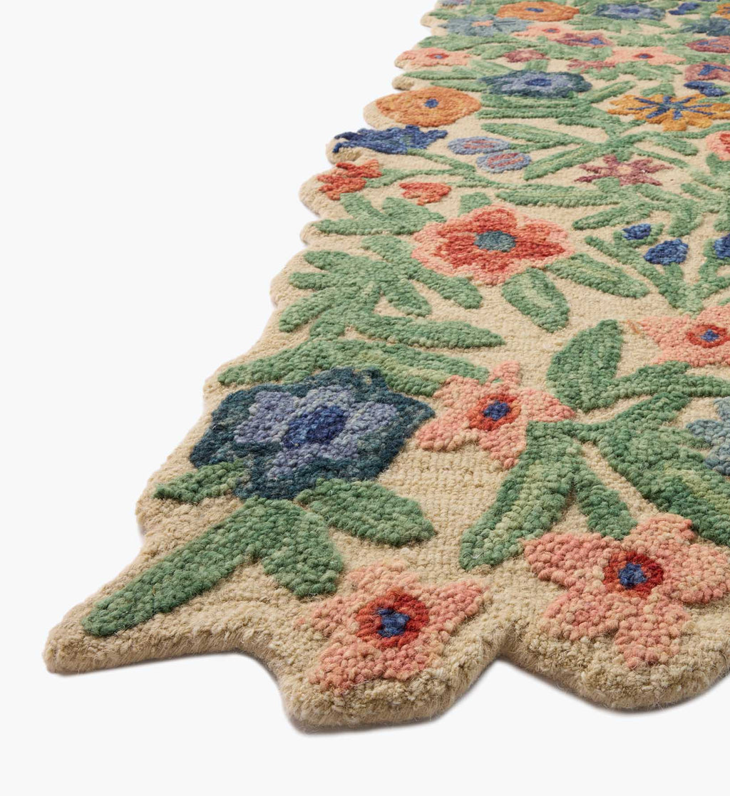 Cloverpaperco™ - Edith Wool Hooked Rug - Ivory