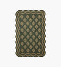 Cloverpaperco™ - Lisette Wool Hooked Rug - Forest & Oatmeal