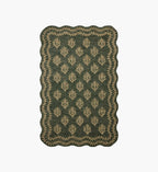 Cloverpaperco™ - Lisette Wool Hooked Rug - Forest & Oatmeal