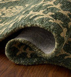 Cloverpaperco™ - Lisette Wool Hooked Rug - Forest & Oatmeal