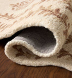 Cloverpaperco™ - Lisette Wool Hooked Rug - Ivory & Natural