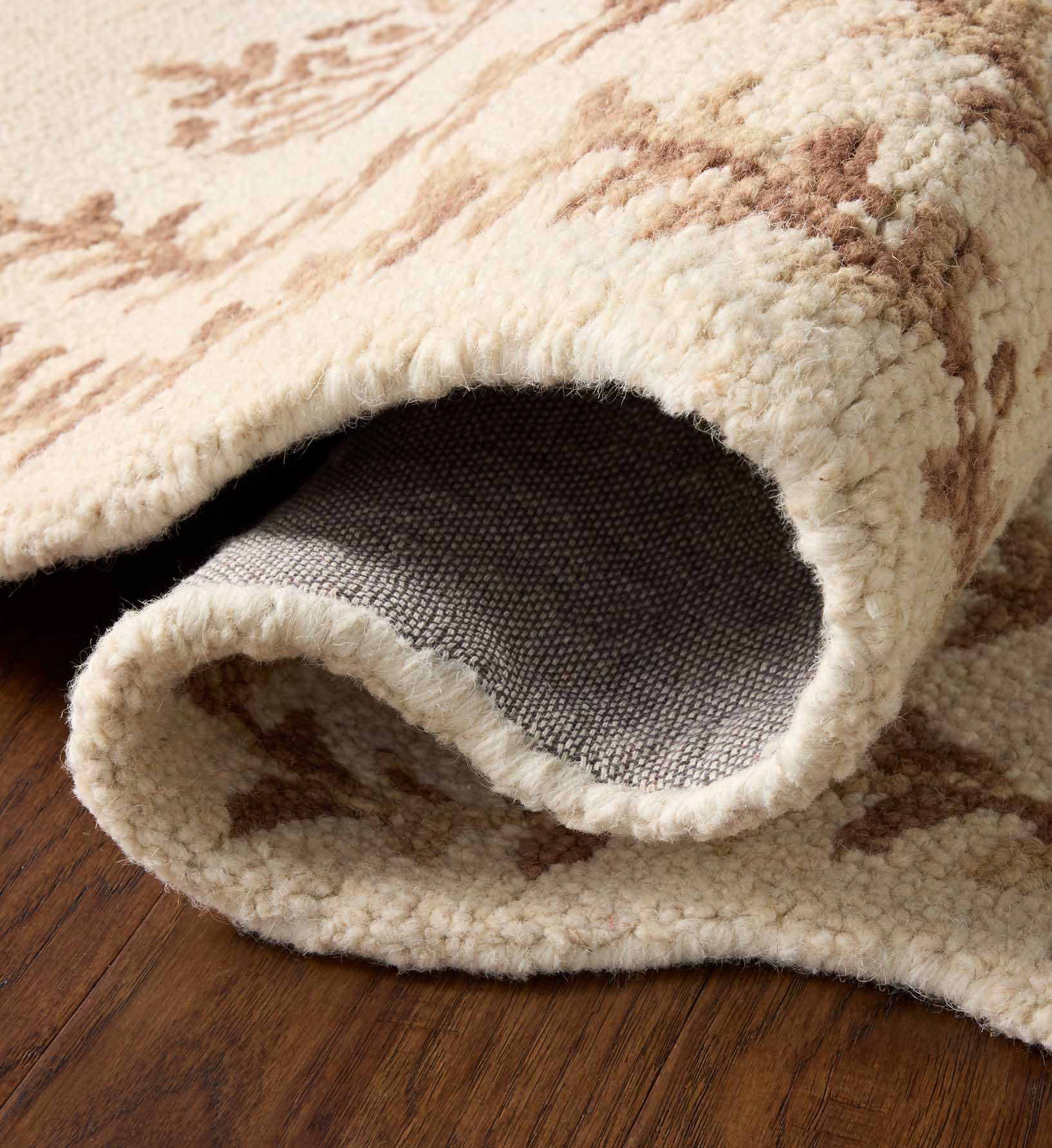 Cloverpaperco™ - Lisette Wool Hooked Rug - Ivory & Natural