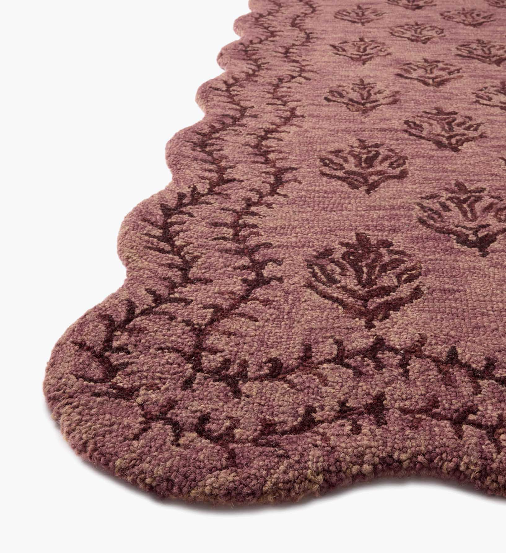 Cloverpaperco™ - Lisette Wool Hooked Rug - Plum