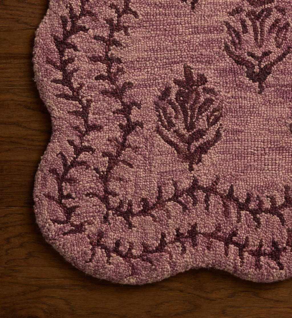 Cloverpaperco™ - Lisette Wool Hooked Rug - Plum