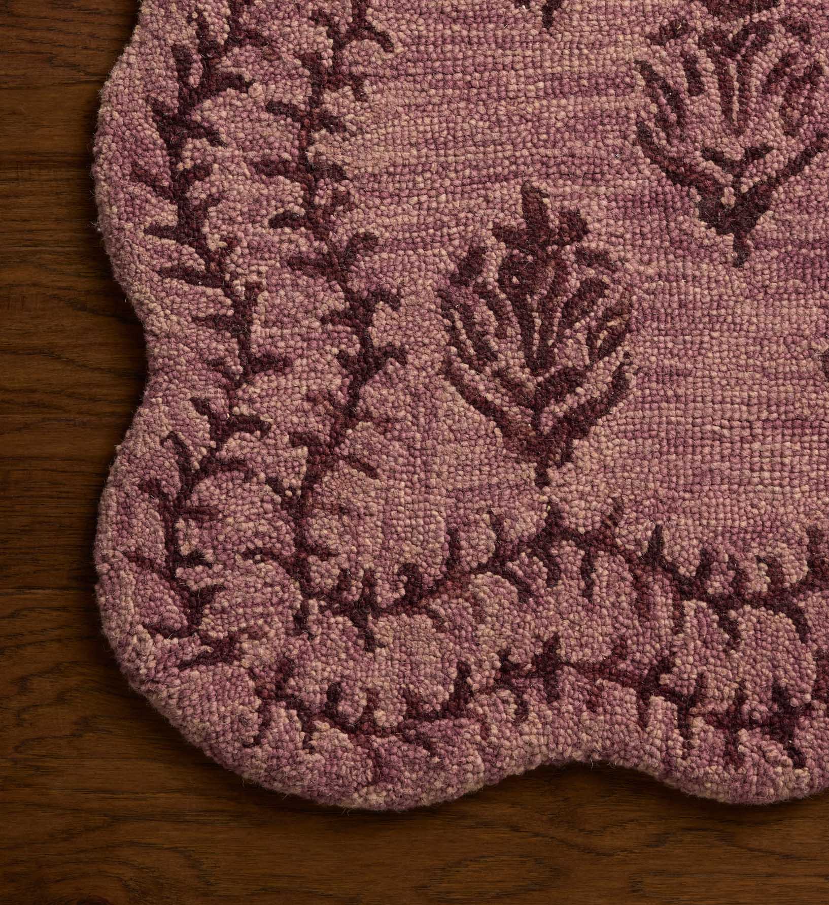 Cloverpaperco™ - Lisette Wool Hooked Rug - Plum