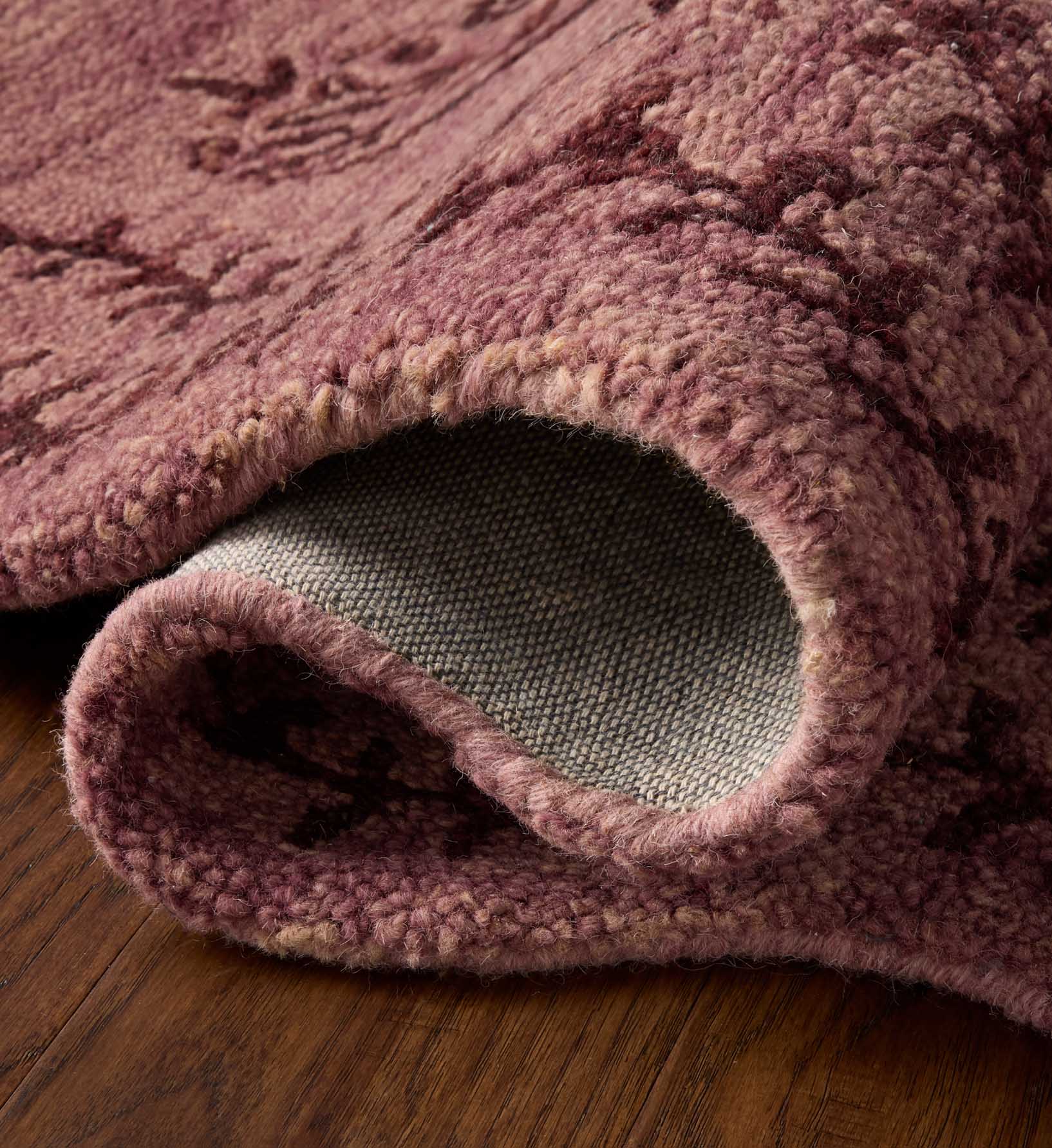 Cloverpaperco™ - Lisette Wool Hooked Rug - Plum