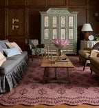 Cloverpaperco™ - Lisette Wool Hooked Rug - Plum