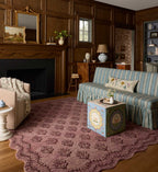 Cloverpaperco™ - Lisette Wool Hooked Rug - Plum