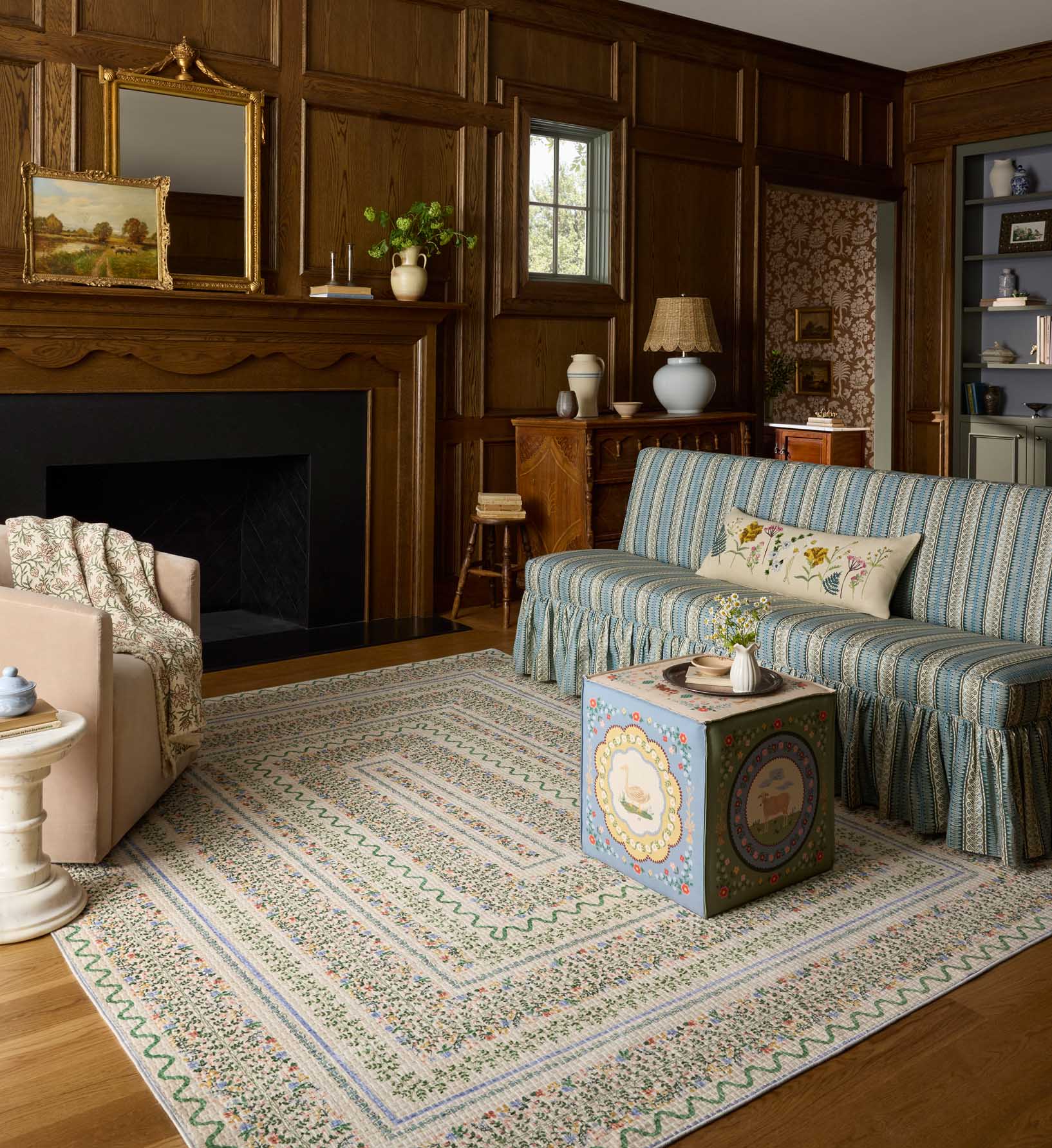 Cloverpaperco™ - Orchard Wildwood Vines Washable Rug - Ivory
