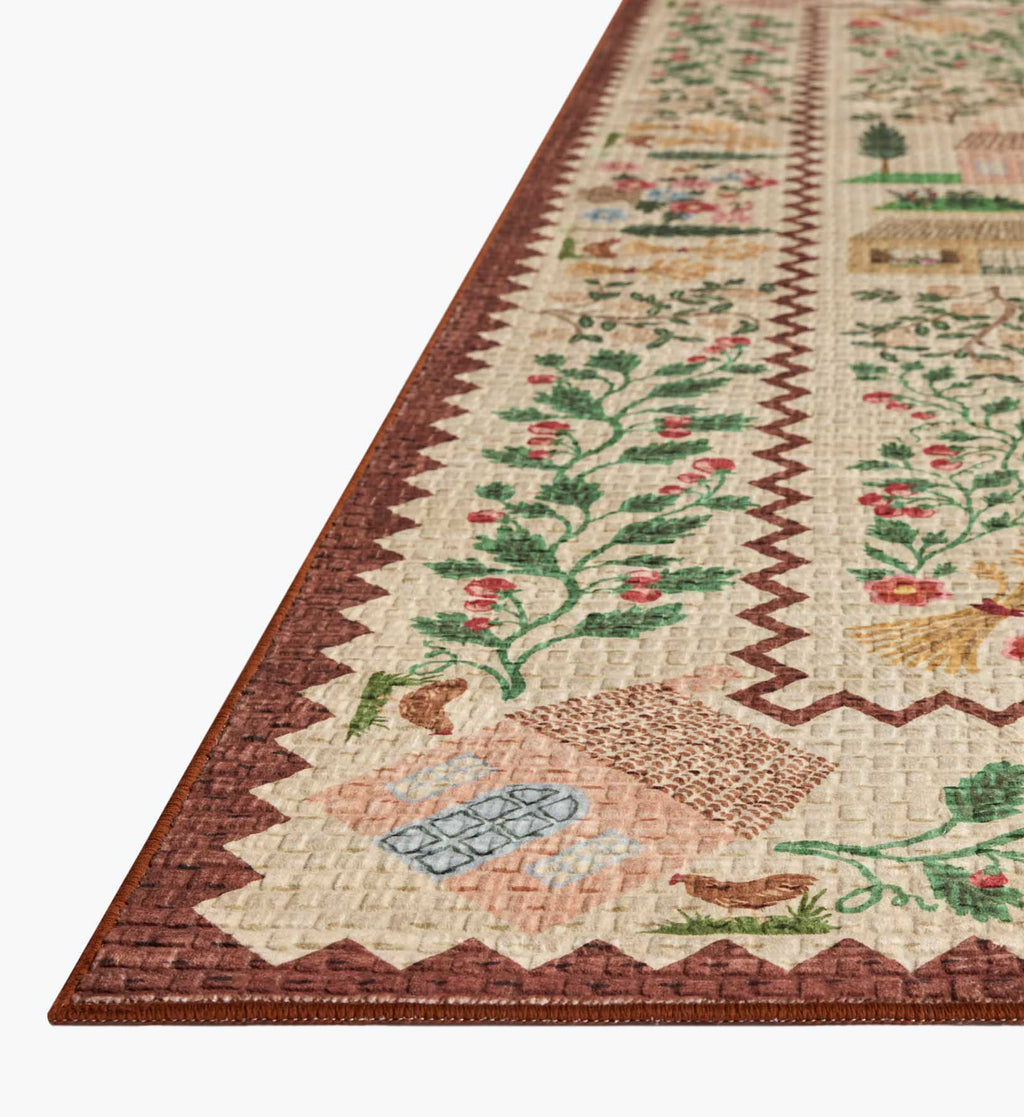 Cloverpaperco™ - Orchard Country Farm Washable Rug - Ivory