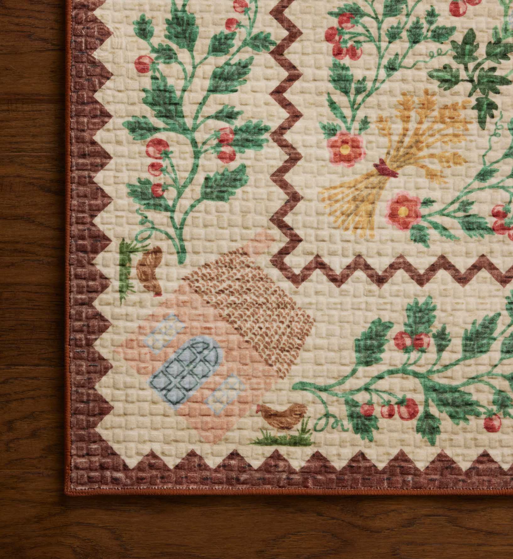 Cloverpaperco™ - Orchard Country Farm Washable Rug - Ivory