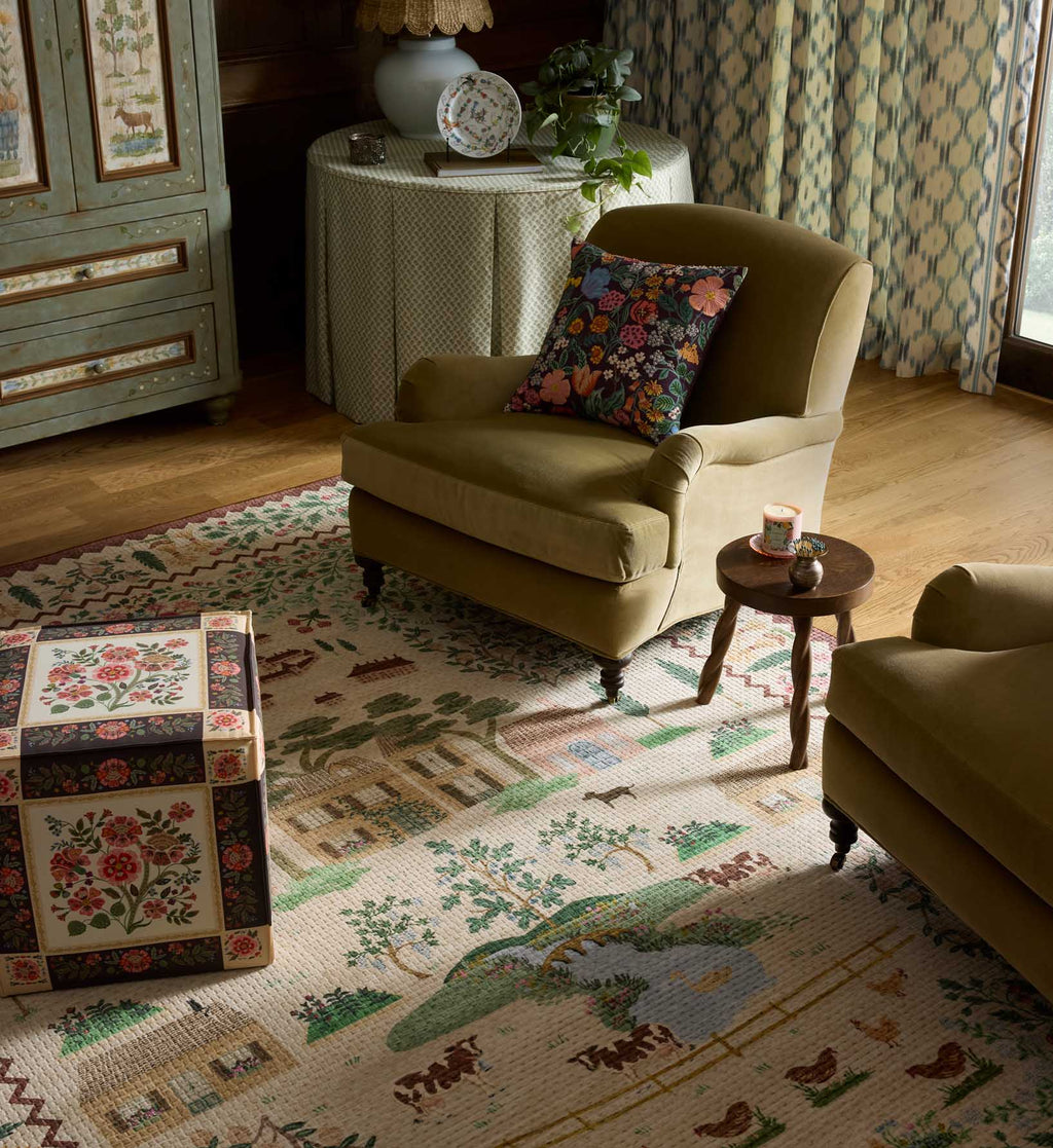 Cloverpaperco™ - Orchard Country Farm Washable Rug - Ivory