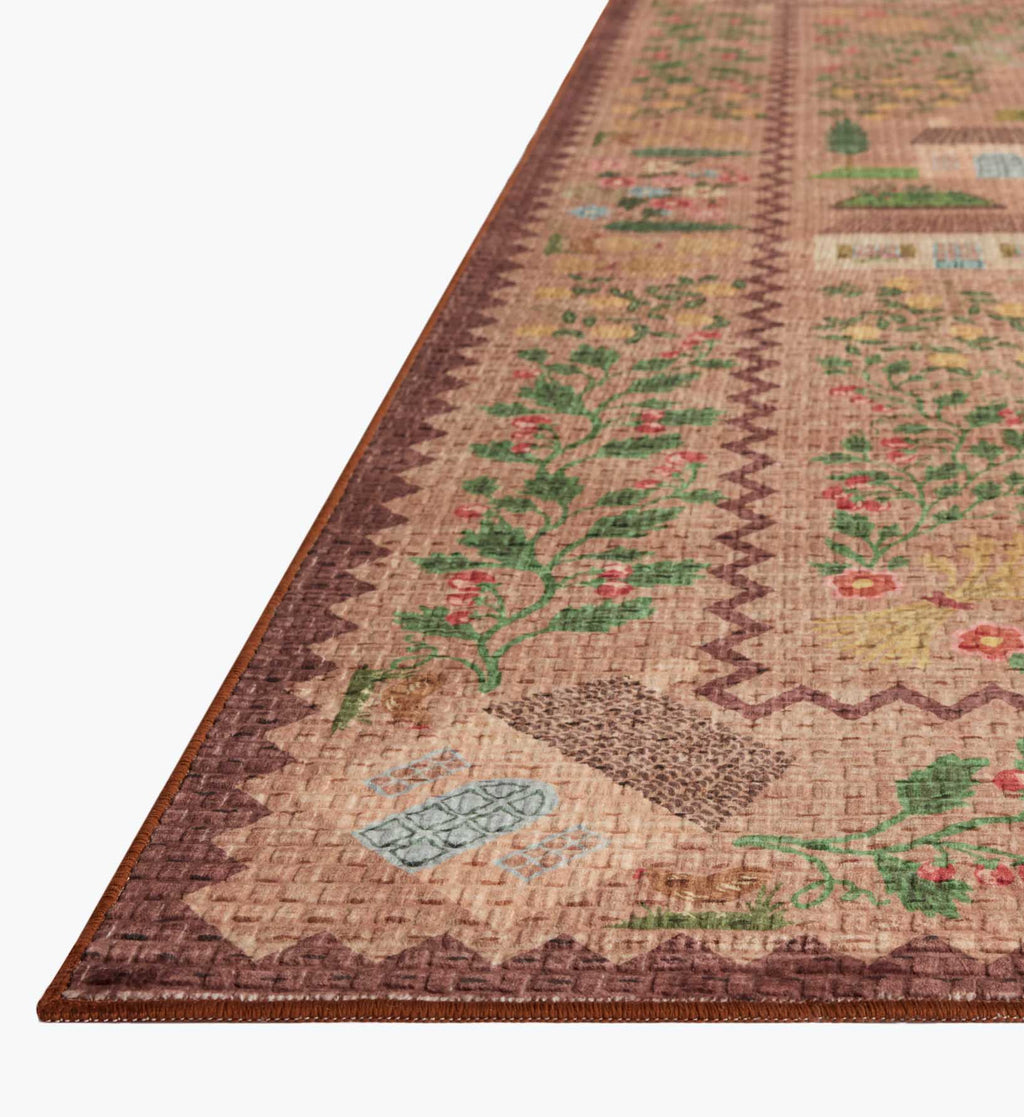 Cloverpaperco™ - Orchard Country Farm Washable Rug - Mauve