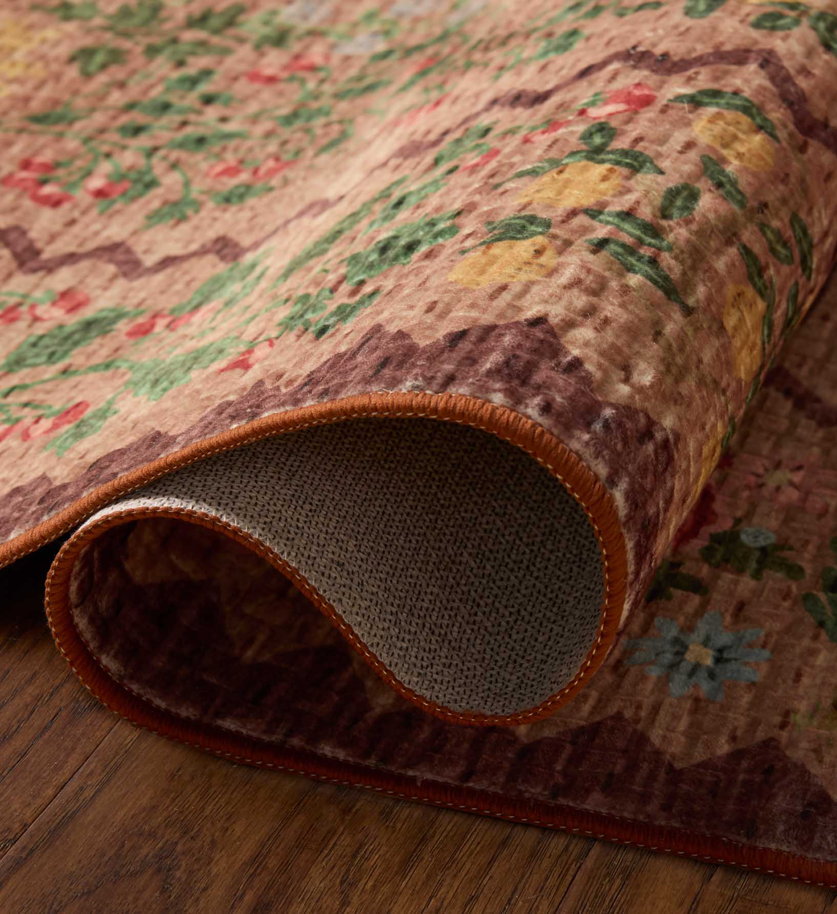Cloverpaperco™ - Orchard Country Farm Washable Rug - Mauve