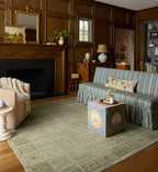 Cloverpaperco™ - Orchard Lottie Washable Rug - Green