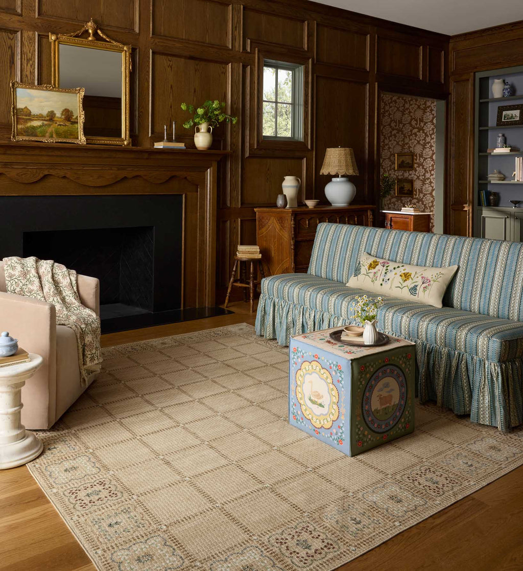 Cloverpaperco™ - Orchard Lottie Washable Rug - Natural