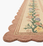 Cloverpaperco™ - Thistle Wool Hooked Rug - Blush