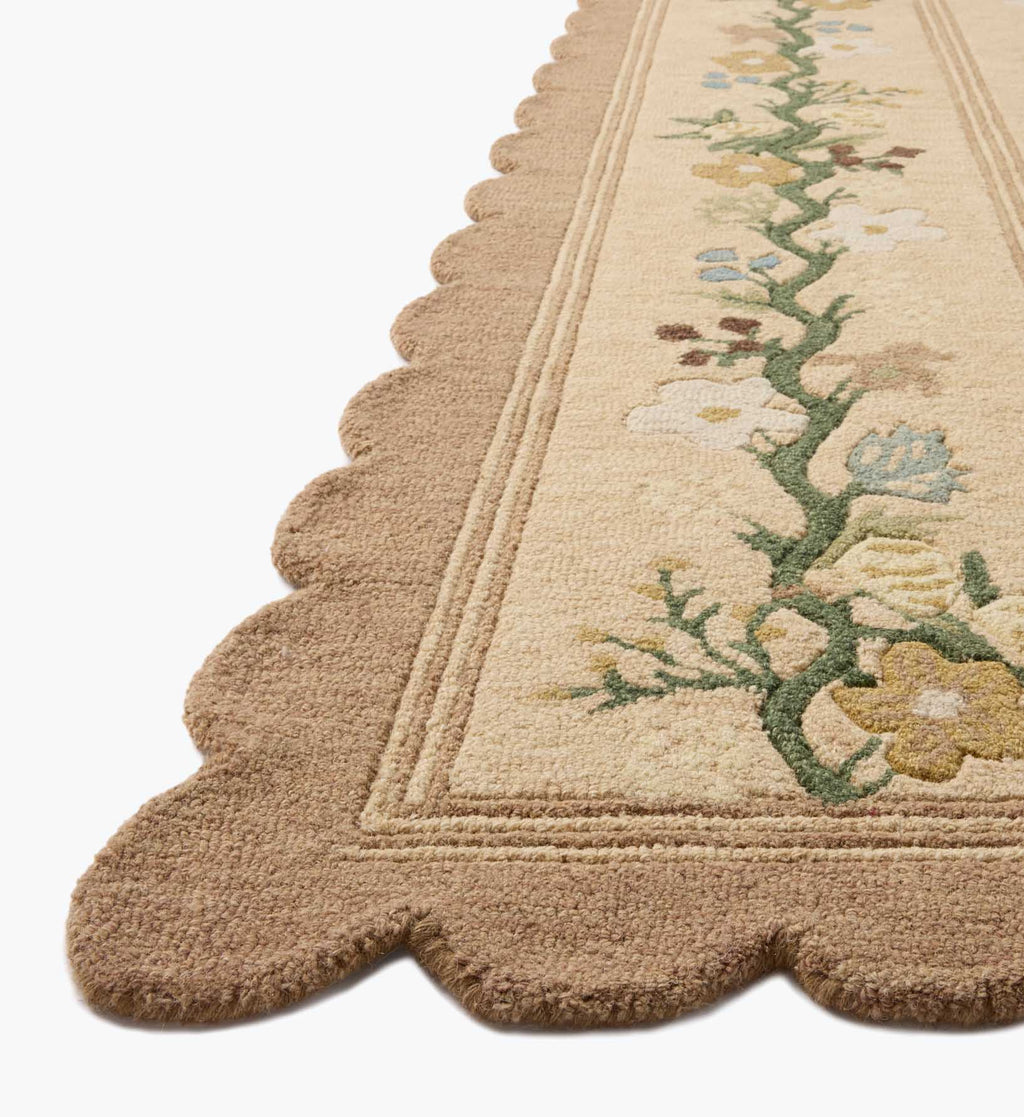 Cloverpaperco™ - Thistle Wool Hooked Rug - Neutral