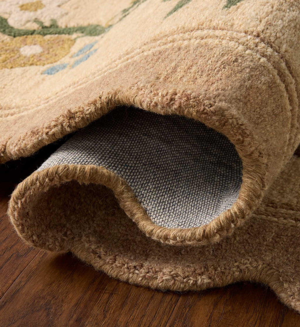 Cloverpaperco™ - Thistle Wool Hooked Rug - Neutral