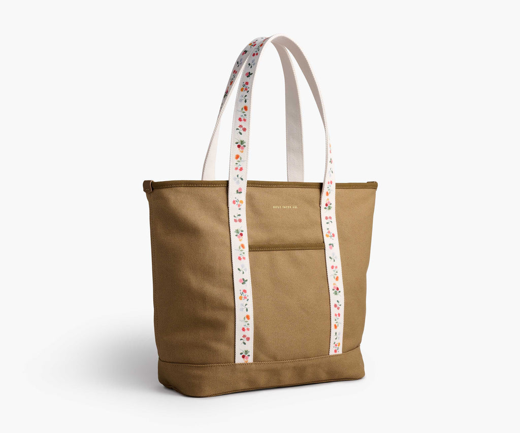 Cloverpaperco™ - Canvas Carry All - Ditsy Dahlia