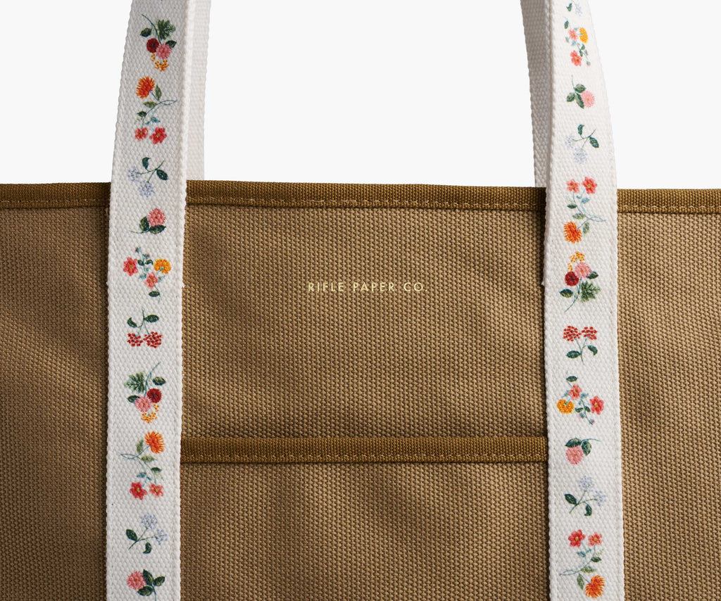 Cloverpaperco™ - Canvas Carry All - Ditsy Dahlia