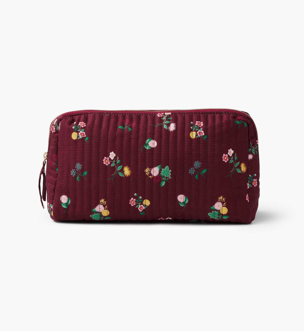 Cloverpaperco™ - Quilted Large Cosmetic Pouch - Ditsy Dahlia
