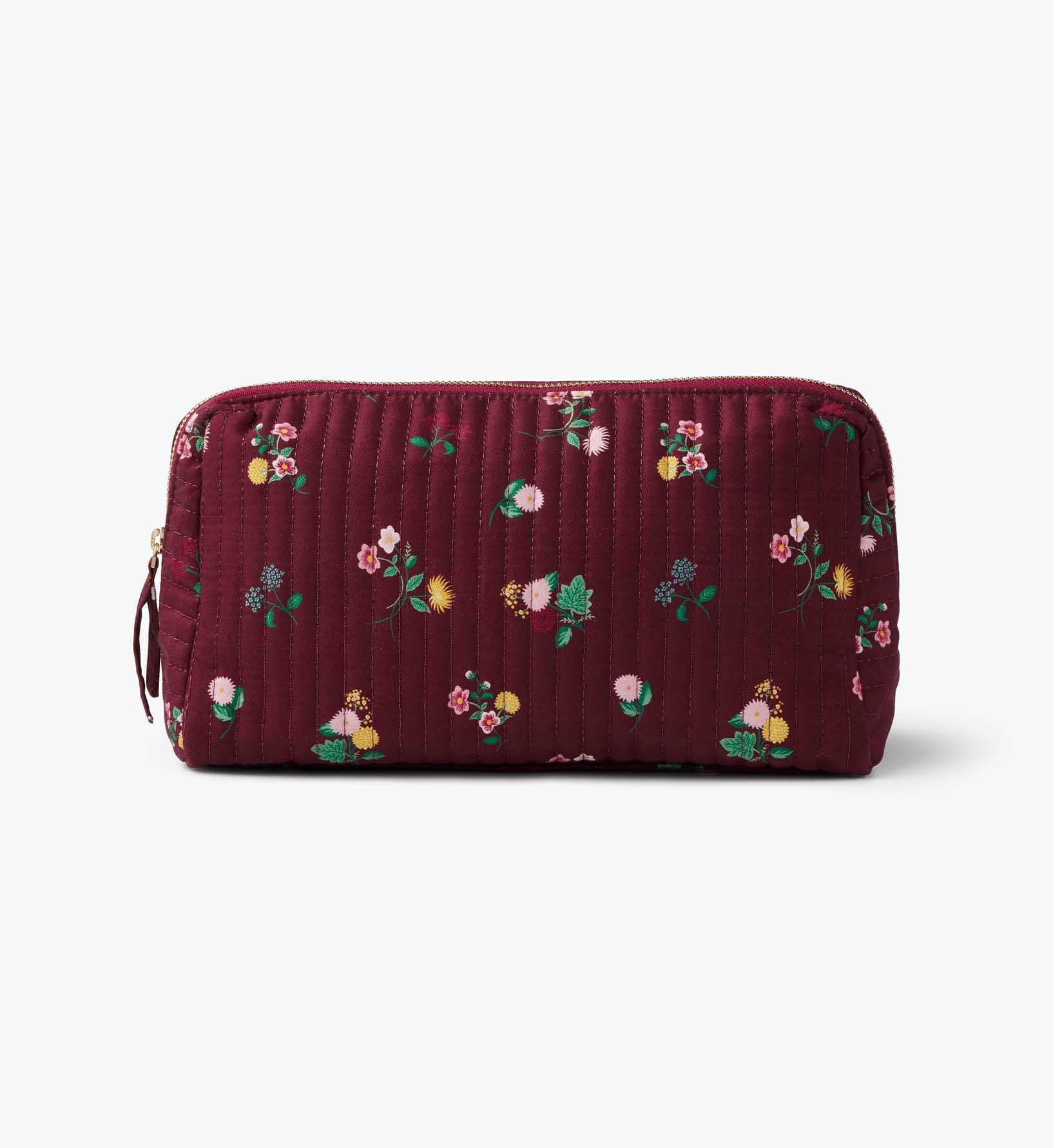 Cloverpaperco™ - Quilted Large Cosmetic Pouch - Ditsy Dahlia