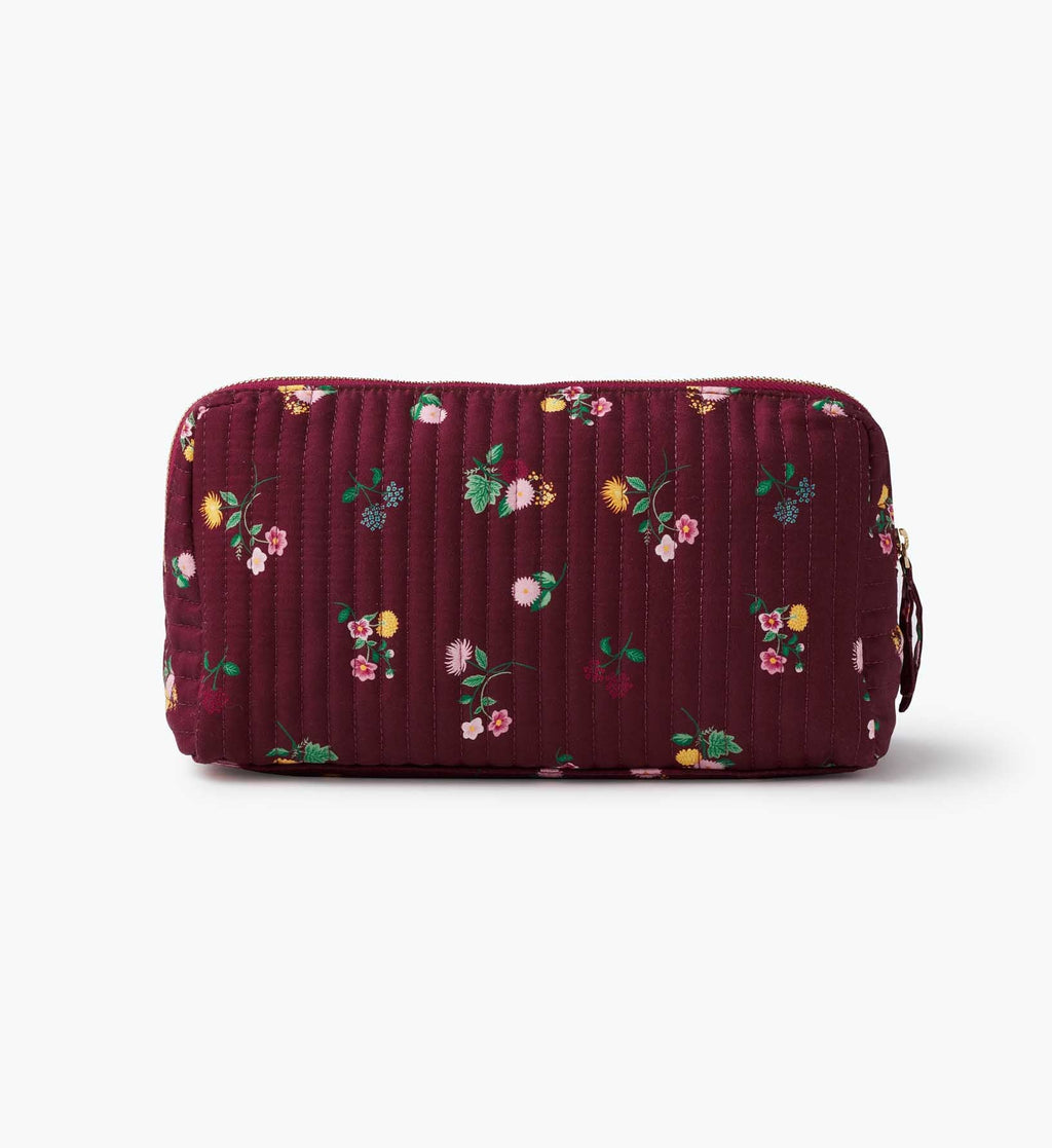 Cloverpaperco™ - Quilted Large Cosmetic Pouch - Ditsy Dahlia